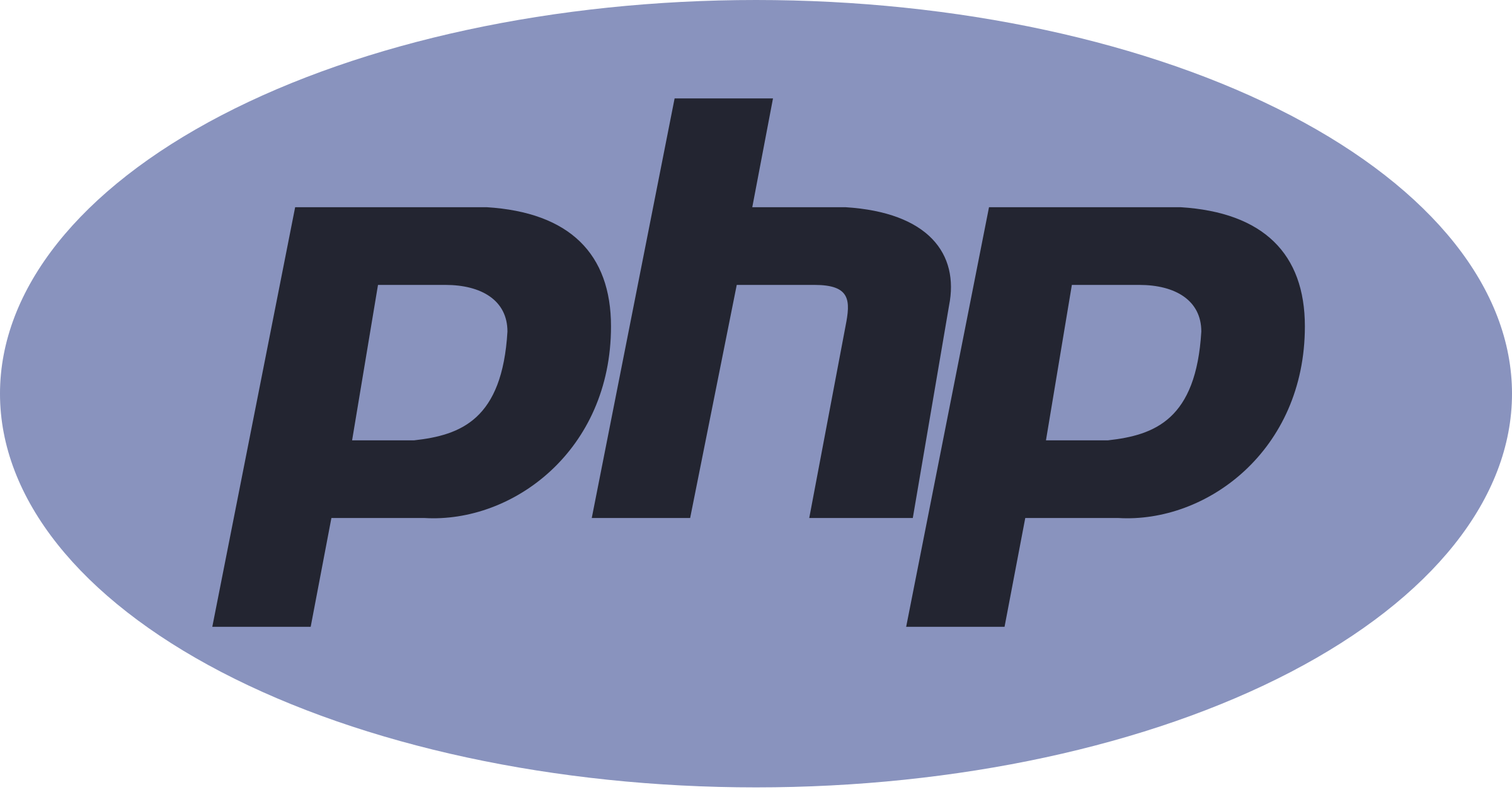 PHP programovací jazyk logo - fialové kulaté logo s bílým textem PHP